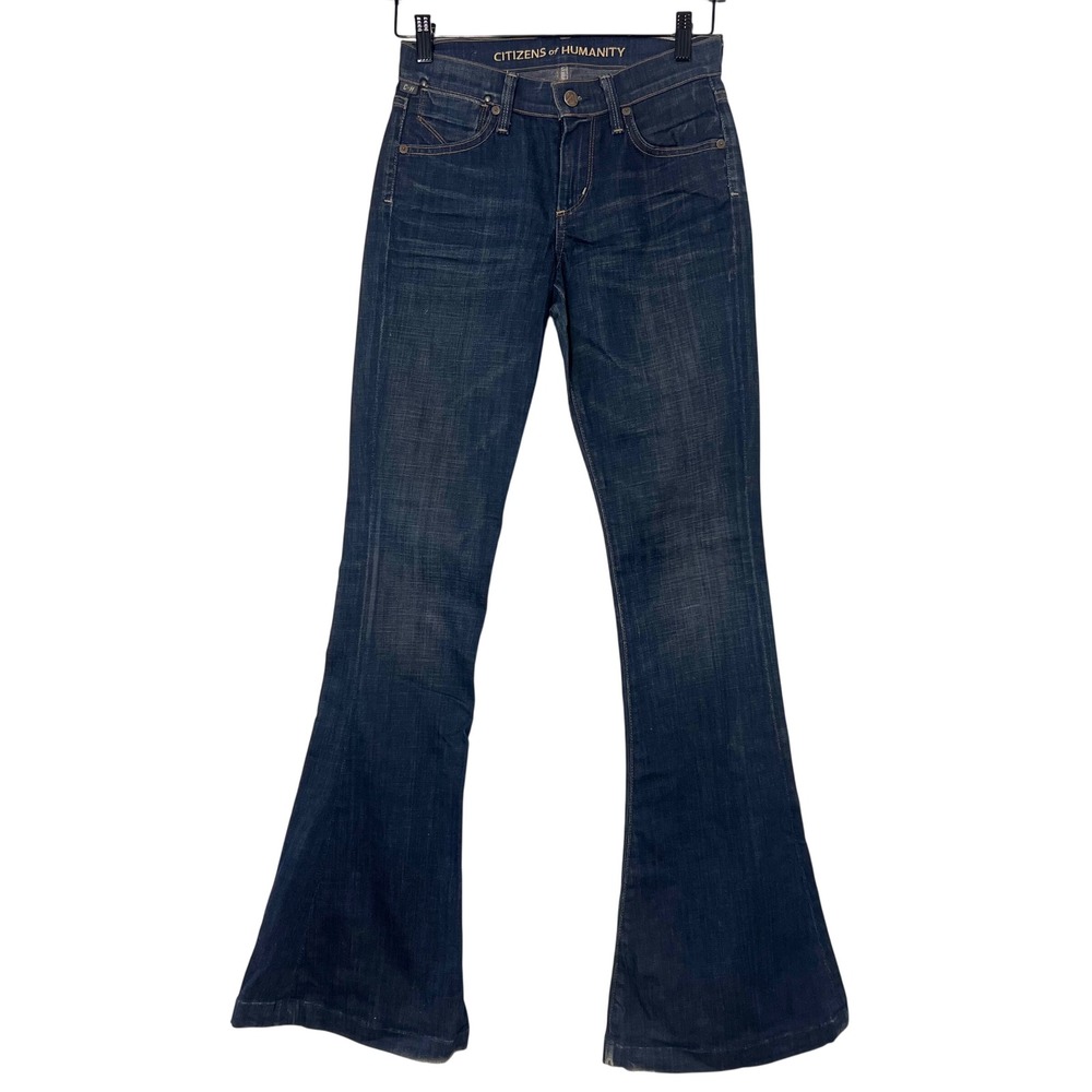Citizens of Humanity Flare Jeans Size 24 Dark Wash Bell Bottom Low Rise Y2K Boho